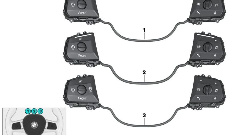Multifunction Steering Wheel Switch for BMW 7 Series G70 (OEM 61315A50913). Original BMW