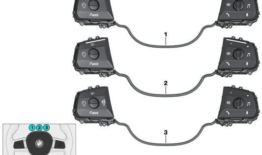Interruttore di sterzo multifunzione per la serie BMW 7 G70 (OEM 61315A50913). BMW originale