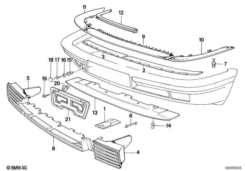 Grade para BMW E32 (OEM 51111928276). BMW original