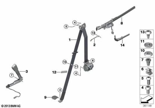 Cintura anteriore destra per BMW F82, F82N (OEM 72118058482). BMW originale.