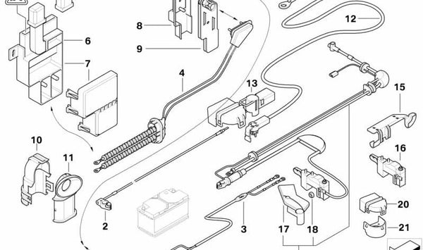 Cable de batería positivo para BMW Serie 7 E65 (OEM 61126926796). Original BMW