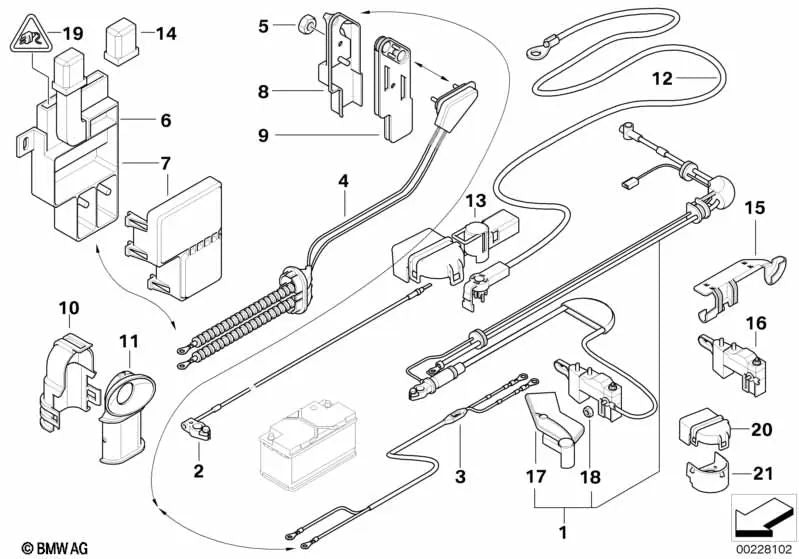 B + couverture de point de support pour BMW Series 3 E46, 7 E65 Series, E66, X3 E83, E83N, X5 E53 (OEM 61138371016). BMW d'origine.