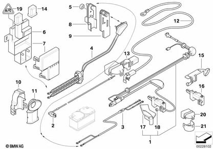 B + couverture de point de support pour BMW Series 3 E46, 7 E65 Series, E66, X3 E83, E83N, X5 E53 (OEM 61138371016). BMW d'origine.
