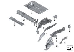 Travesaño piso del maletero superior delantero OEM 41007402295 para MINI F55, F55 LCI. Original MINI.