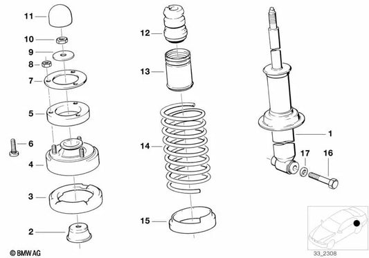 Helical Spring für BMW 7 E32 -Serie (OEM 33531131886). Original BMW.