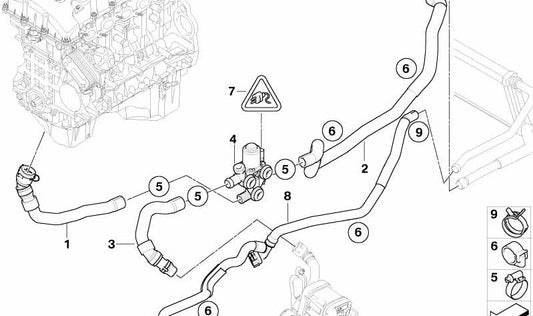 Válvula conmutadora calefacción OEM 64126951815 para BMW E90, E91, E92, E93. Original BMW.