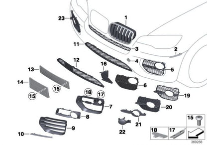 Tapa Tapita Remolque Delantero Imprimado Para Bmw X6 E71. Original Recambios