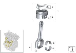 Kit de reparo de anel de pistão para BMW F40, F44, F45N, F46N, G42, G20, G20N, G21, G21N, G28, G28N, G22, G23, G26, G30, G30N, G31, G31N, G32, G32N, F48, F48N, F39, G01, G01N, G02, G02N, MINI F54, F54N, F55, F55N, F56, F57, F60, F60N (OEM 11258