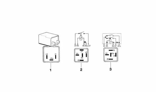 Relais de démarrage OEM 6132124411 pour la BMW Série 3 (E21, E30), série 5 (E12, E28), série 6 (E24), série 7 (E23). BMW d'origine.