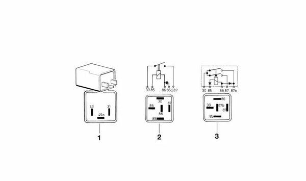 Relé de arranque OEM 61321244411 para BMW Serie 3 (E21, E30), Serie 5 (E12, E28), Serie 6 (E24), Serie 7 (E23). Original BMW.