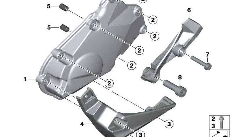 Protector anticaídas derecho OEM 11148527628 para BMW Motorrad K 1600 GT, GTL, GTL Exclusive y Bagger (modelos KK48 y KK61 de 2010 a 2027). Original BMW Motorrad.