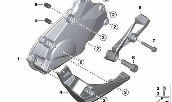 Protector anticaídas derecho OEM 11148527628 para BMW Motorrad K 1600 GT, GTL, GTL Exclusive y Bagger (modelos KK48 y KK61 de 2010 a 2027). Original BMW Motorrad.