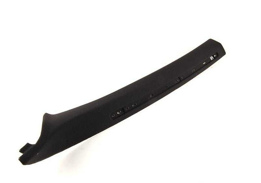 Embellecedor pilar A izquierdo OEM 51437902933 para BMW E46. Pieza original BMW. Color negro. Ideal para sustituir el embellecedor lateral interior en la zona del parabrisas.