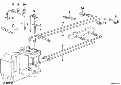 Pipe for BMW 3 Series E21, E30 5 Series E12, E34, E60, E61 6 Series E63, E64 7 Series E23, E32 8 Series E31 (OEM 34326772472). Original BMW.