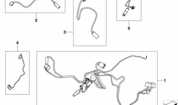 Cableado sistema de audio OEM 61128526863 para BMW Motorrad R 1200 RT (RK26, años 2009-2014). Recambio original BMW Motorrad.