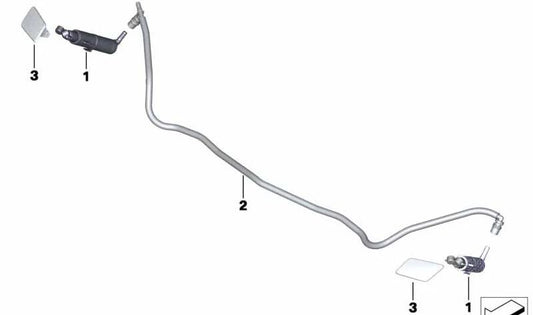 Linke Düse des Lavafaros OEM 61677321891 für BMW E84. Original BMW -Stücke.