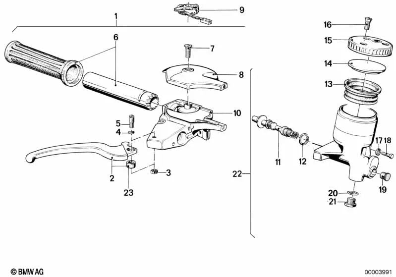 Rechtshebel für BMW E46, F30, F80 (OEM 32721238384). Original BMW