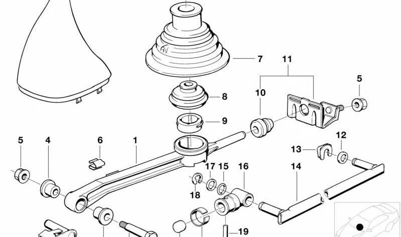 Gear lever rubber mount OEM 25111220912 for BMW (E30, E28, E24, E23, Z1). Original BMW.