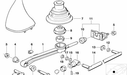 Gear lever rubber mount OEM 25111220912 for BMW (E30, E28, E24, E23, Z1). Original BMW.