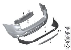 Impressão de carcaça traseiro para o pára -choques para BMW F26 (OEM 5112738989). BMW original.