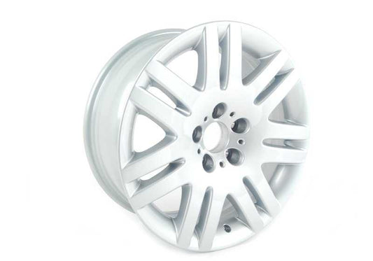 Llanta de aleación Doble Radio 93 OEM 36116753239 para BMW E65 y E66. Apta para varios motores y versiones dentro de estas series. Acabado plata 18" ET24. Original BMW.