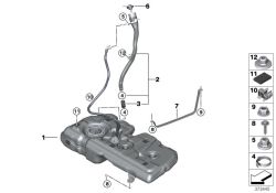 Tubo de llenado de combustible OEM 16117482639 para BMW F45 Active Tourer, F46 Gran Tourer... y más. Original BMW.
