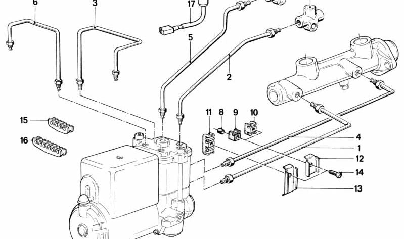 Tubería de freno OEM 34326755646 para BMW E21, E12, E24, E23, Z1. Original BMW.