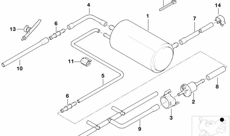Manguera de combustible OEM 16131465247 para BMW Motorrad {F650, F650GS, F650ST, F700GS, F750GS, F800GS, F800GT, F800R, F800S, F800ST, G650GS, G650X, R850RT, R1100GS, R1100R, R1100RS, R1100RT, R1150GS, R1150R, R1150RT, R1200C}. Original BMW Motorrad.
