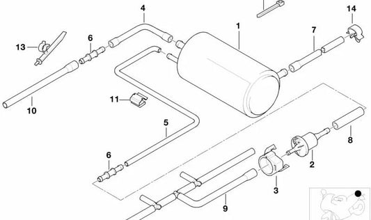 Manguera de combustible OEM 16131465247 para BMW Motorrad {F650, F650GS, F650ST, F700GS, F750GS, F800GS, F800GT, F800R, F800S, F800ST, G650GS, G650X, R850RT, R1100GS, R1100R, R1100RS, R1100RT, R1150GS, R1150R, R1150RT, R1200C}. Original BMW Motorrad.