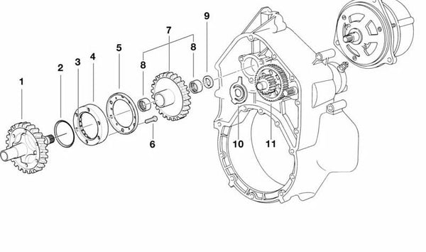 Árbol intermedio OEM 11261461831 para motos BMW K 1200 GT, K 1200 RS, K 75, K1... y más. Original BMW Motorrad.