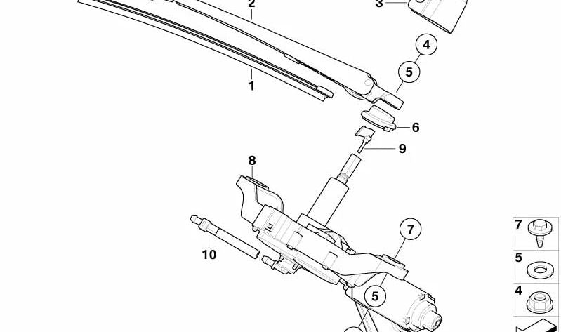 ** Hugging for the rear windshield OEM 61687199568 for BMW E81, E87. Original BMW. **