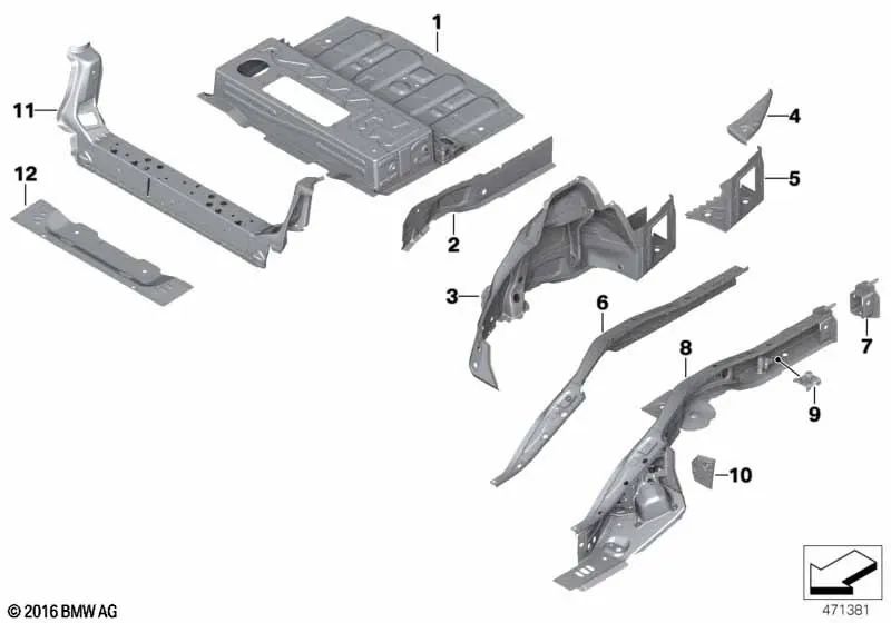 Rear right wheel arch for BMW F52, F46, F48, F49 (OEM 41007402336). Original BMW