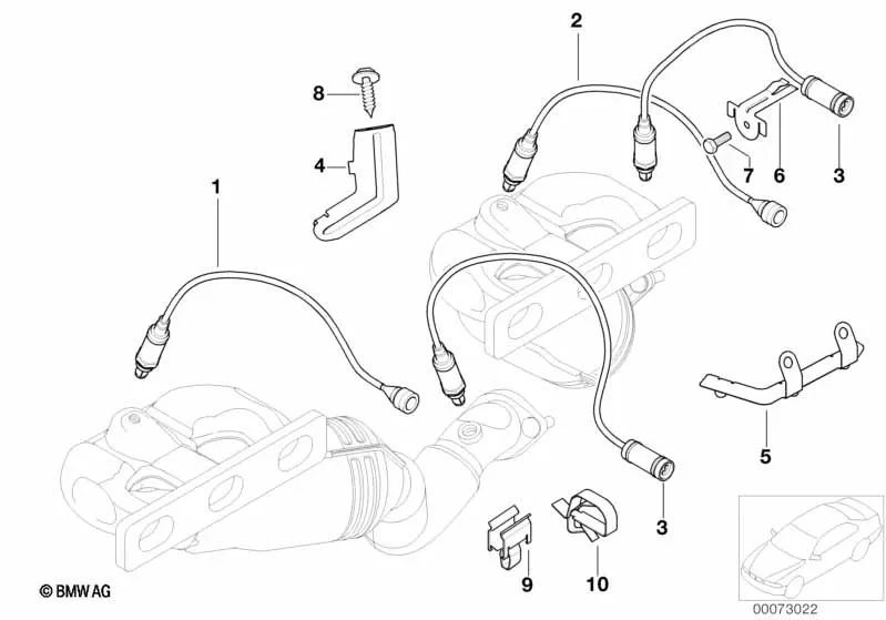 Soporte de cableado de sonda lambda para BMW E39, E60, E61, E65, E66, E53 (OEM 11787506204). Original BMW