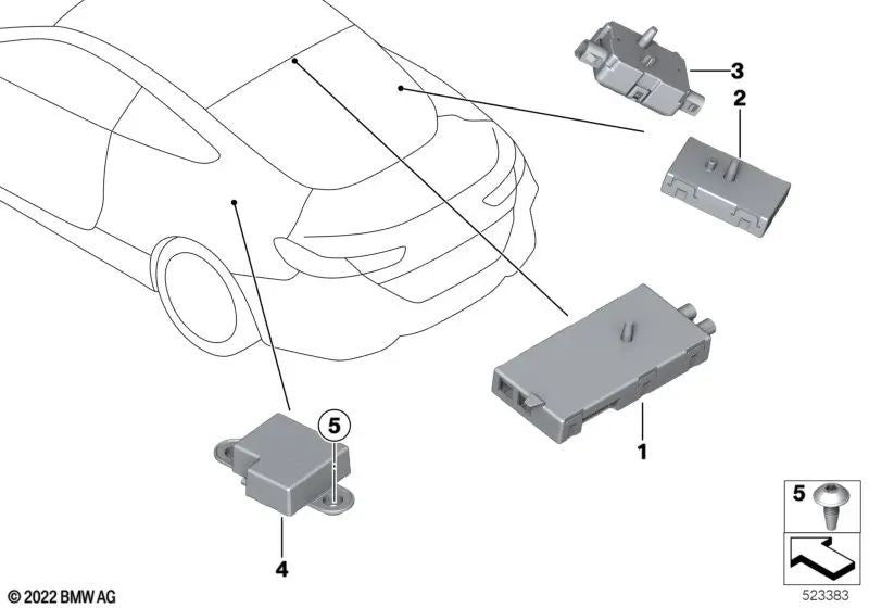 Antenna amplifier for BMW F92, G15 (OEM 65205A67745). Genuine BMW