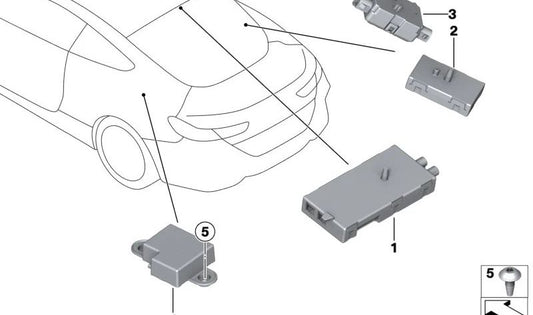 DAB/TV Signal block module 65206835185 for BMW F92, G15. Original BMW.