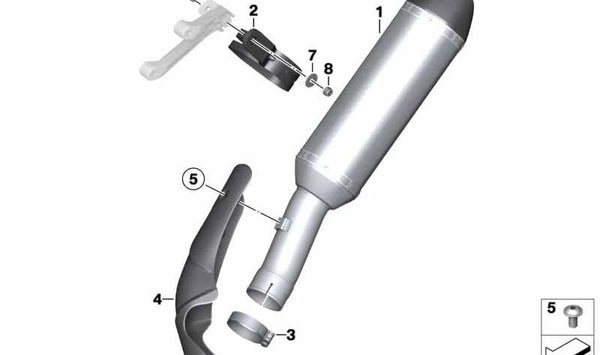 Abrazadera de sujeción en fibra de carbono OEM 18127719479 para motos BMW S 1000 RR (K46), S 1000 R (K47). Original BMW Motorrad.