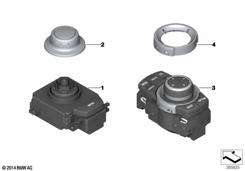 Anello cromatico per BMW E81, E82, E87N, E88, E90N, E91N, E92, E92N, E93, E93N, E84, E71, E89 (OEM 65829353030). BMW originale.