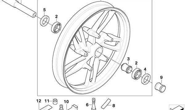 Llanta delantera plateada 2.50x19 OEM 36318559258 para BMW Motorrad R 1200 GS (RK25) 2003-2007. Original BMW Motorrad.
