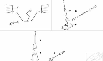 Base de antena techo GSM OEM 84538375641 para BMW E46. Compatible con sistemas de telefonía móvil en techo. Pieza original BMW.
