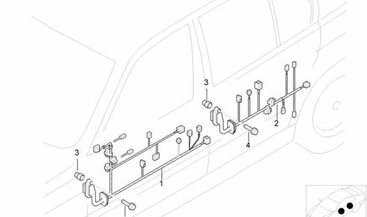 Câblage latéral du conducteur OEM 61126966543 pour BMW E60, E61. BMW d'origine.