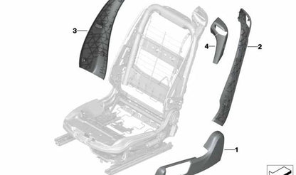 Cubierta guía del cinturón izquierda para BMW F33, F83, F06, F12, F13 (OEM 52107228305). Original BMW