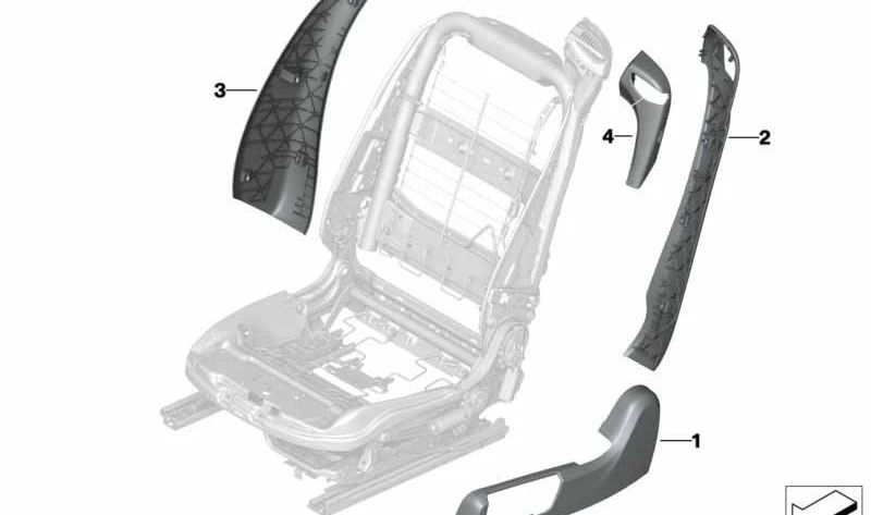 Moldura do encosto interno esquerdo para BMW Série 4 F33, F33N (OEM 52107340123). BMW original