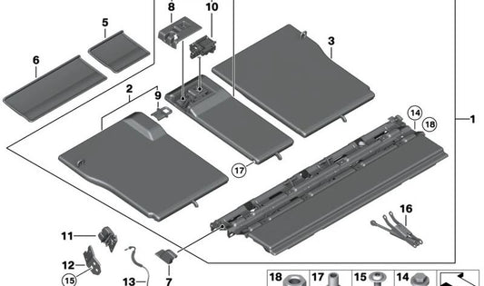 Tapa exterior parasol OEM 51477249739 para BMW Serie 5 GT F07 (modelos 520d, 530d, 535d, xDrive). Pieza original BMW.