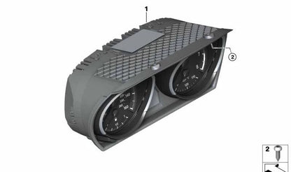 Cuadro de instrumentos sin codificar OEM 62109236812 para BMW X5 E70, E70N. Repuesto original BMW.