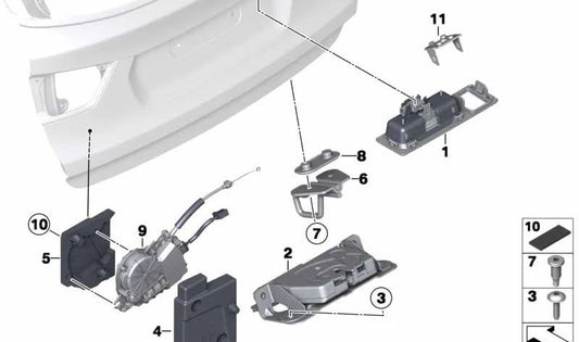 Soporte superior OEM 51247266439 para BMW X3 F25 {xDrive28i, sDrive18d, sDrive20i}. Compatible con modelos fabricados entre 2012 y 2017. Pieza original BMW.