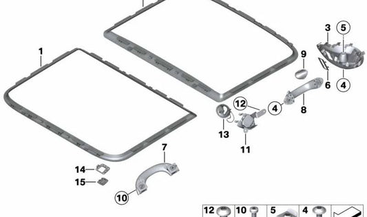 Moldura micrófono dispositivo manos libres OEM 51443457028 para MINI Countryman R60, Paceman R61. Original MINI.