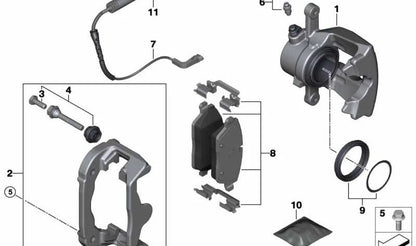 Soporte pinza freno trasero OEM 34216776380 para BMW E81, E87, E90, E92. Compatible con 118i, 120i y otros modelos. Repuesto original BMW.