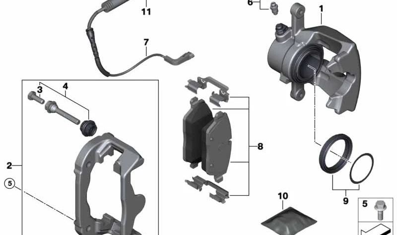 Juego de juntas para pinza de freno OEM 34216769278 para BMW E81, E87, E90, E92. Original BMW.