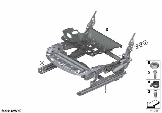 Linke Strommechanik für BMW I12, I12N (OEM 5210732665). Original BMW.