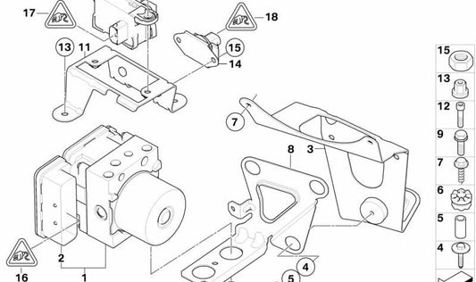 Yaw Rate Sensor Bracket for BMW 5 Series E60, E61N 6 Series E63, E64 (OEM 34512282778). Original BMW